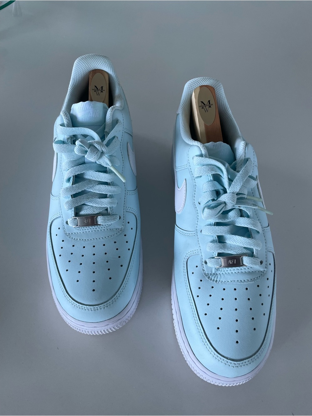Nike Light Blue and White Men's Athletic Shoes